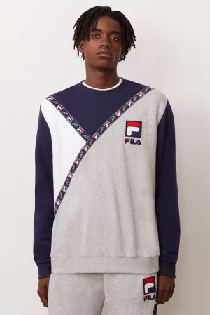 FILA Daniel Sweatshirts Grey,Mens Clothing | CA.ZTGRAJ429